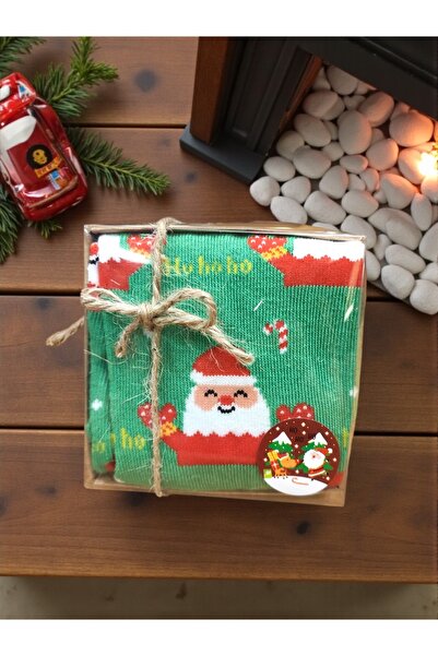 Masalsı Concept Yılbaşı ÇORAP Kraft Kutulu Yılbaşı Hediyesi Yeniyıl Desenli R...