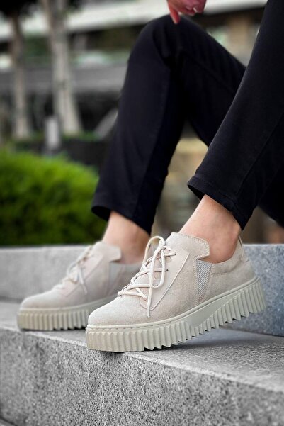 Mhoda Shoes Rlxx502 Bold Lace-Up Suede Men's Casual Sneaker Shoes Skt - Cream