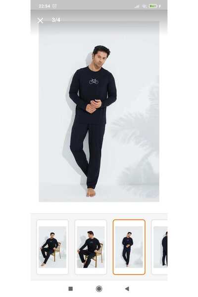 LİLA PİJAMA Good Quality Cotton Combed Single Jersey Men's Long Sleeve Pajama Set