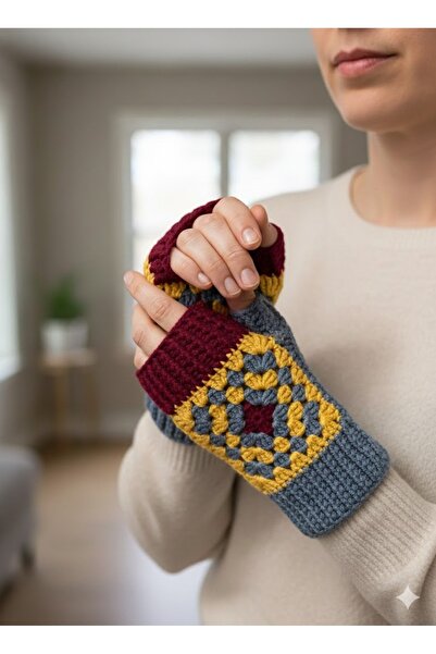 MESKSTORE El Örgüsü Motifli Eldiven