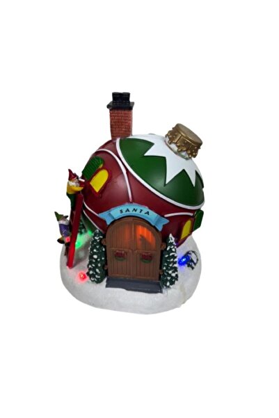OMG Decorative globe "Santa's House" with lights and movement – 19.5x18x22 cm