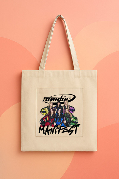 lovver Geantă din pânză imprimată premium, cu design de cântec pentru amatori...