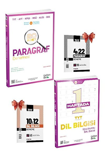 Üç Dört Beş Yayıncılık 345 - 20 Lİ PARAGRAF DENEME-345-1 Haftada TYT Dilbilgi...