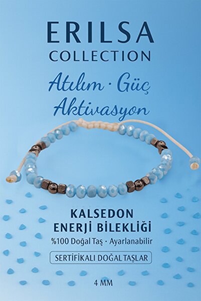 Erilsa سوار الطاقة المعتمد من Atılım Power Activation - حجر الكالسيدون الأزرق...