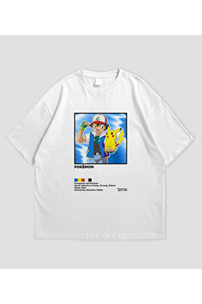 SVART WEAR تي شيرت بوكيمون أنيمي مطبوع قصة فضفاضة للجنسين
