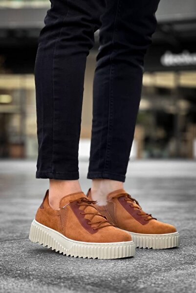 Mhoda Shoes Rlxx502 Bold Lace-Up Suede Men's Casual Sneaker Shoes Skt - Tan