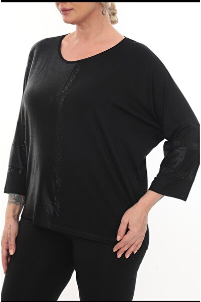 KRUVAZE Plus Size. Sleeves with Stone