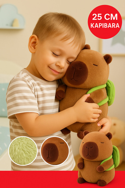 TOYFEST 25 cm Dark Brown Backpacked Capybara Plush Toy – Soft Stuffed Cute Mascot