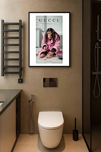 Koi Art Design Siyah Çerçeveli Tek Parça Hayvanlar Temalı Yüksek Kalite UV Basklı Tablo