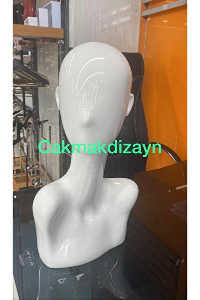 CAKMAK DİZAYN Kafa Mankeni Şallık,Şapkalık,Berelik Beyaz Renk