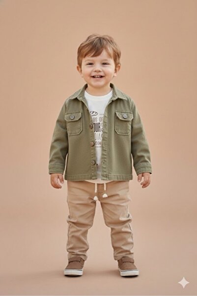 KARAVAN Αγορικό κοστούμι πουκάμισο παντελόνι μπλουζάκι από ύφασμα γαμπαρντίνα...