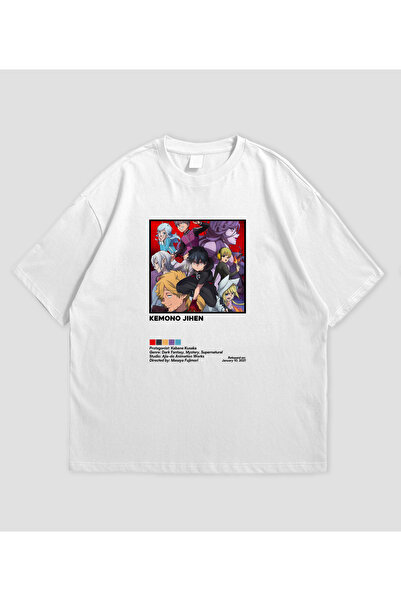 SVART WEAR Kemono Jihen Anime cu imprimeu supradimensionat Unisex tricou
