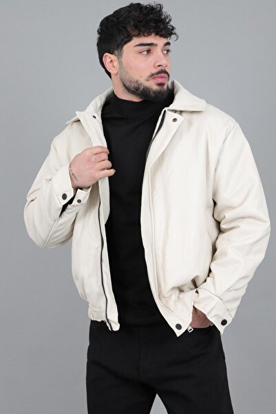 Stilkombin Winter Filled Fur Inside O Oversized Faux Leather Coat Kmd_50502