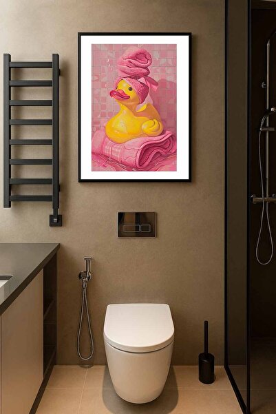 Koi Art Design Siyah Çerçeveli Tek Parça Hayvanlar Temalı Yüksek Kalite UV Ba...