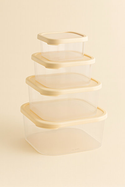 Mirilliahome Set of 4 Square Transparent Storage Containers |   Microwave and Refrigerator Compatible Food Containers