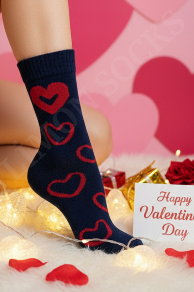 Limon Socks Women's Socks Heart-Shaped Valentine's Day Original Boxed 3-Piece (with Gift Packaging) 3-Piece Lover's Socks