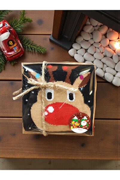 Masalsı Concept Yılbaşı ÇORAP Kraft Kutulu Yılbaşı Hediyesi Yeniyıl Desenli R...