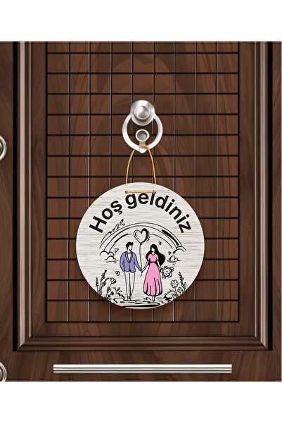 M&H Quality Rose Patterned Heart Figured Door Ornament with the Message: "You Brought Joy to Our Home" | 22.5 cm Mdf | Rope Hanger