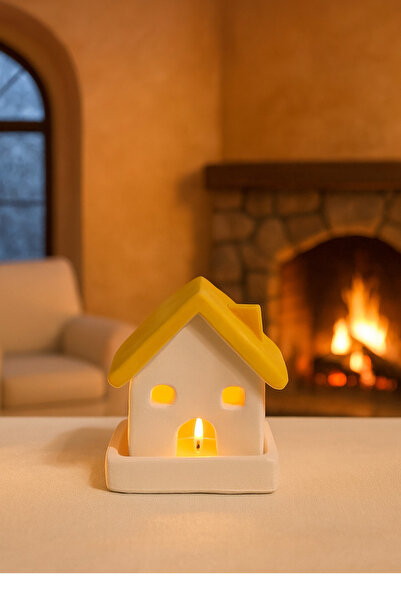 SZN HOME DESİGN Dekorasyon Gold Ev House Tealight Mum Hediyedir