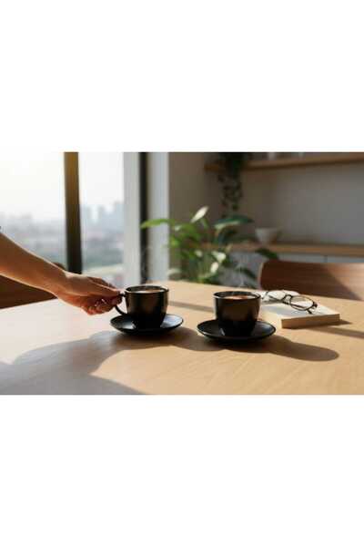 Tutku Home 2’li Türk Kahvesi Fincan Takımı 4 Parça – Fincan ve Tabaklı Şık, D...