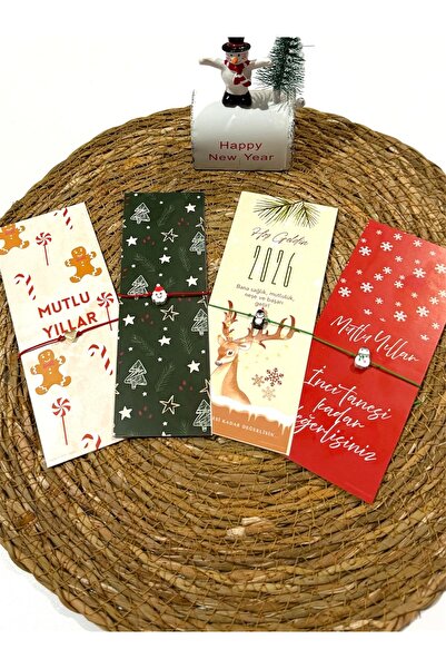 FIERA JEWELRY New Year Card Heart&Santa&Penguin Detail Adjustable Rope Bracelet Set of 4