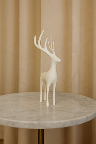 MEAS Minimalist Dekoratif Geyik Biblo – Modern Ev Süs Eşyası 18 cm