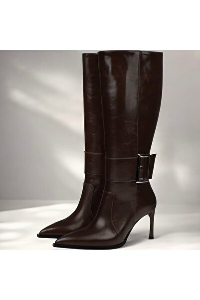 runa shoes Patent Leather Belt Detail Heeled Boots