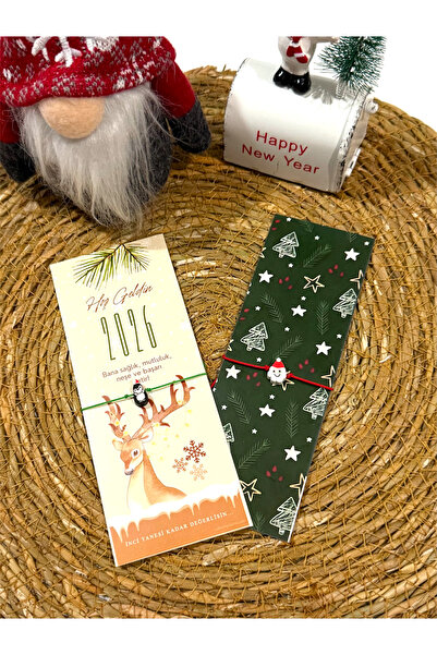 FIERA JEWELRY New Year Card Penguin & Santa Claus 2-Piece Rope Adjustable Bracelet