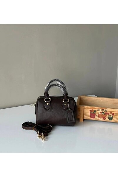 gül sezgin butik Women's Angular Brown Mini Rowan Speedy Hand Shoulder Bag