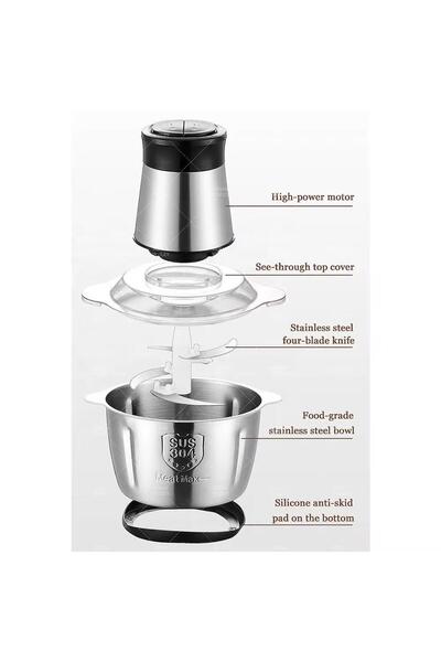 Milara Wholesale electric meat and vegetable chopper, 3L CHOPPER with stainless steel handle, 1000 W