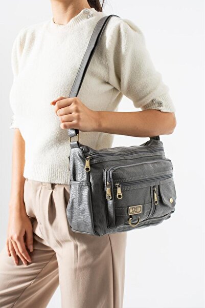 Baginn Γυναικεία τσάντα Messenger από δέρμα S.Washable με πολλές τσέπες 30*20...