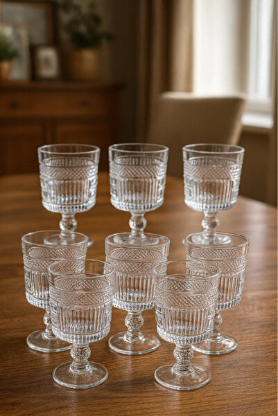 Urbanza Vintage Crystal Juice Glass Set – Elegant Footed Drinking Cups