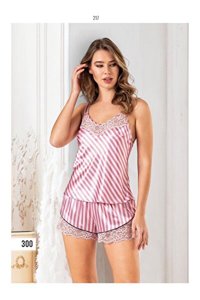 AKPINAR YILDIZ Women's Satin Suit with Shorts