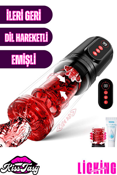 İleri Geri Hareketli Rotasyonlu Yalama Modlu Emişli Dönme Hareketli Otomatik Suni Vajina Mastürbatör