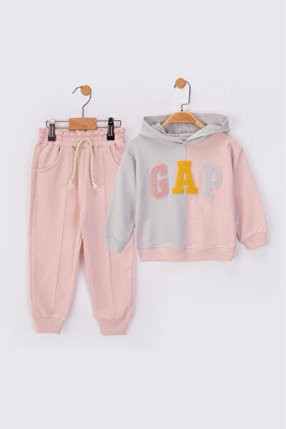 baby flamindo Hooded Süzene Embroidered Seasonal 2-Thread Girls' Tracksuit Set