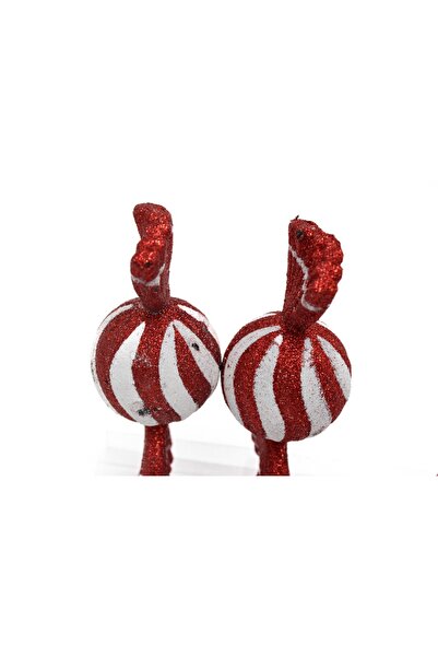 Mado Gallery Glitter Candy Cane Ornaments Red Peppermint Xmas Tree & Holiday Decorations Pack of 3