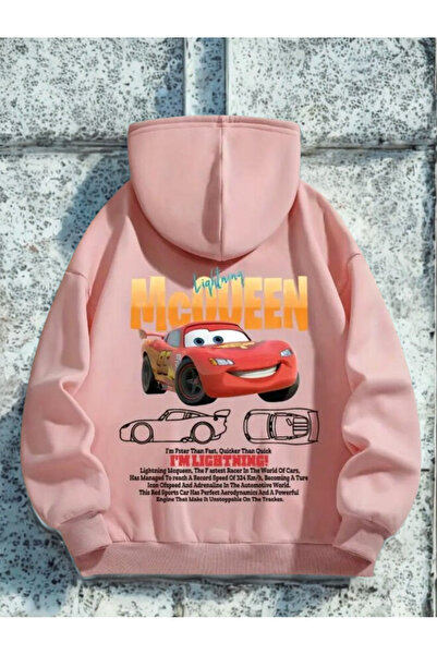 Baxia Girl-Boy Mcqueen Sally Printed Hoodie Gray Black Beige Pink Black White...