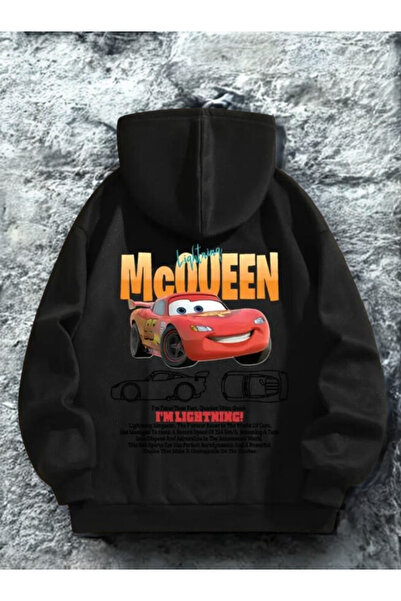 Baxia KıZ-ERKEK Çocuk mcqueen SALLY BASKILI KAPŞONLU GRİ SİYAH BEJ PEMBE SİYA...