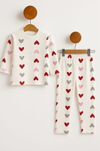 Superbaby Pijama cu inimioare pentru fetite