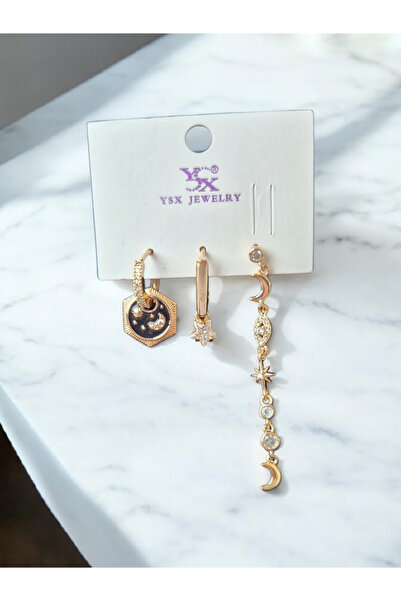 xuping siyah gold gezegen model küpe