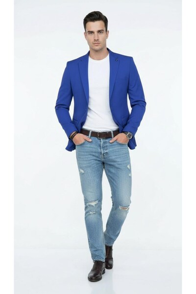 Plus Scorpion Men's Slim Fit Blazer Jacket – Single Button Sport & Classic Combination