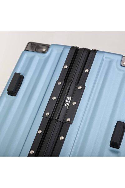 Tuay 3-piece aluminum travel bag set, distinctive blue color