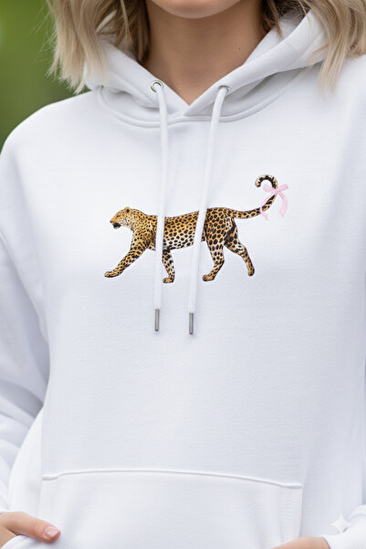 Modaikon سويت شيرت نسائي بشريط ليوبارد