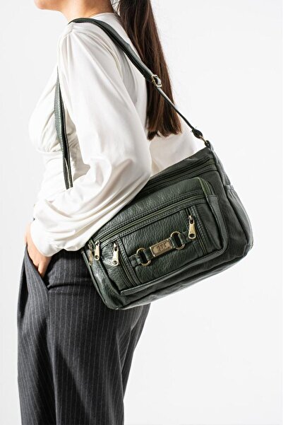 Baginn Γυναικεία τσάντα Messenger από συνθετικό δέρμα πλυσίματος με πολλές τσ...