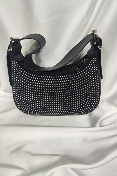 Leaf Accessory Taşlı Sunni Deri Kadın Çantası, Omuzda ve Elde Taşınabilir Fer...