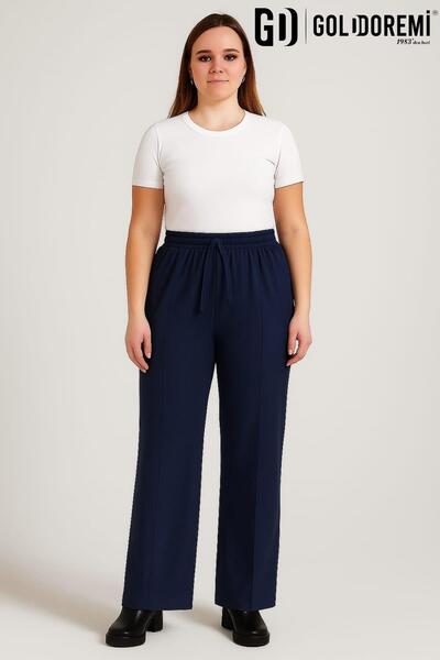 gd goldoremi 34-030 Γυναικείο Modal με ρέλι Φαρδύ παντελόνι με τσέπες
