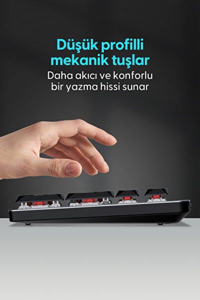 Daxi MK650 Mechanical Pro Combo 2.4GHz Kablosuz Mekanik Klavye ve Mouse Seti, Türkçe Q, Red Switch