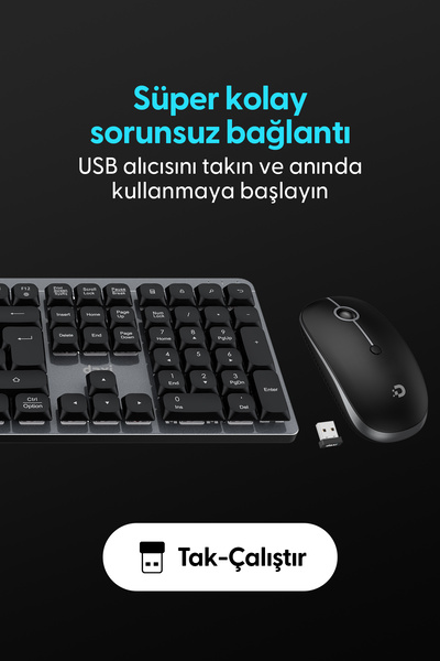 Daxi MK650 Mechanical Pro Combo 2.4GHz Kablosuz Mekanik Klavye ve Mouse Seti, Türkçe Q, Red Switch
