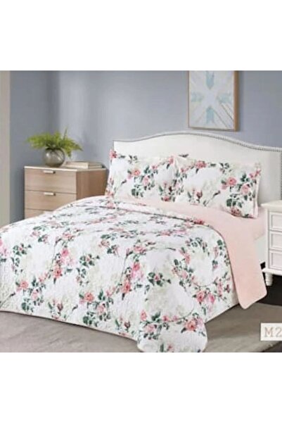 Reiashn مفرش مضغوط فلوريا لون وردي شتوي مفرد ونصف