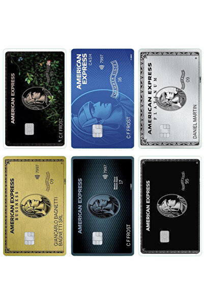BK Design 6 Adet Kart Kaplama Sticter Etiket Amex 60026